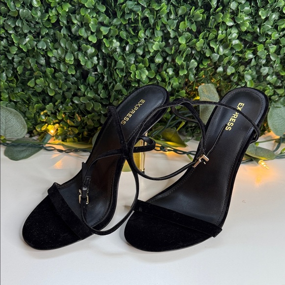 Express Elegant Black Strappy Heels - Picture 1 of 4